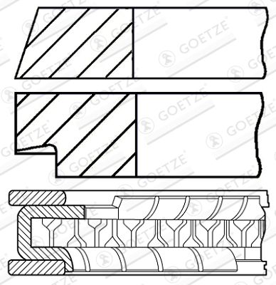 Piston Ring Kit GOETZE ENGINE 08-404500-00