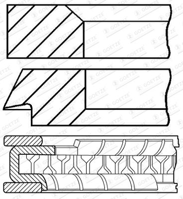 GOETZE ENGINE 08-424800-10 Piston Ring Kit