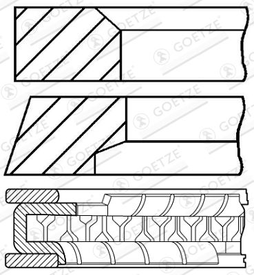 Piston Ring Kit GOETZE ENGINE 08-433700-00