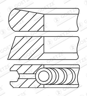 Piston Ring Kit GOETZE ENGINE 08-435200-10