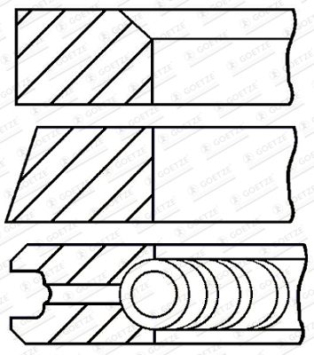 Piston Ring Kit GOETZE ENGINE 08-440800-00