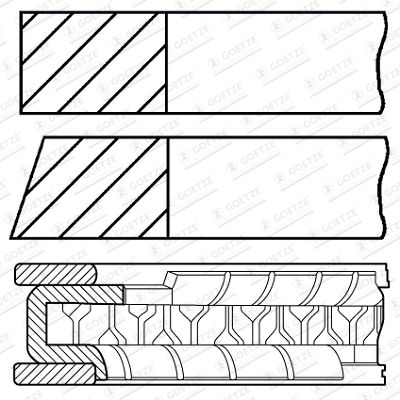 GOETZE ENGINE 08-442300-10 Piston Ring Kit
