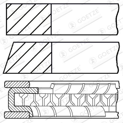 Piston Ring Kit GOETZE ENGINE 08-443600-00