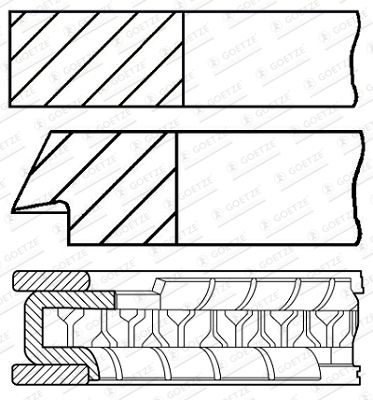 Piston Ring Kit GOETZE ENGINE 08-446500-00