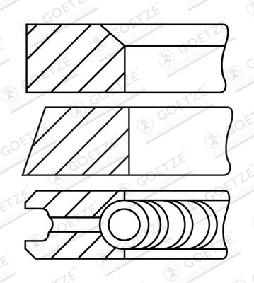 Piston Ring Kit GOETZE ENGINE 08-452907-00
