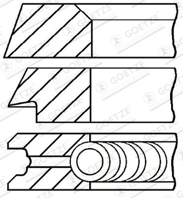 Piston Ring Kit GOETZE ENGINE 08-701200-00