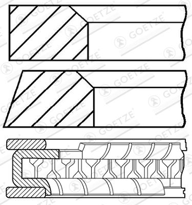 Piston Ring Kit GOETZE ENGINE 08-784600-00
