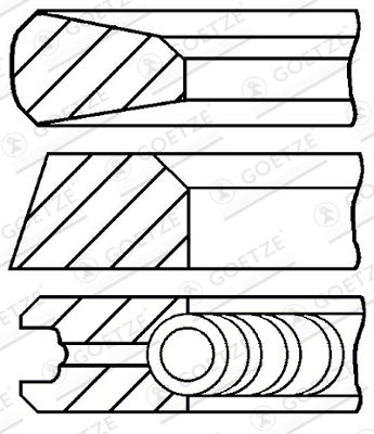 Piston Ring Kit GOETZE ENGINE 08-784800-00