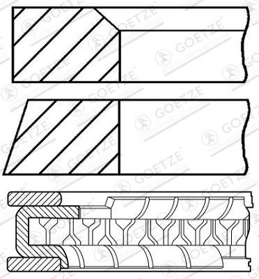 Piston Ring Kit GOETZE ENGINE 08-785500-00