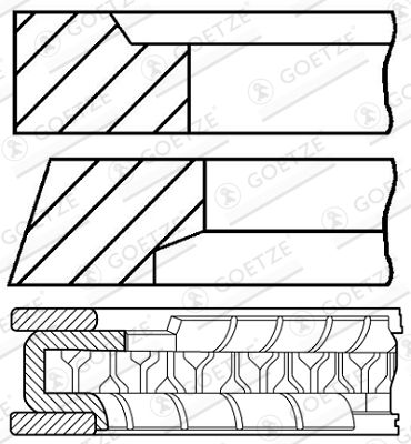 Piston Ring Kit GOETZE ENGINE 08-786800-00