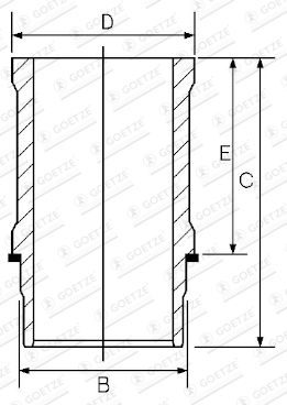 Cylinder Sleeve GOETZE ENGINE 14-634910-00