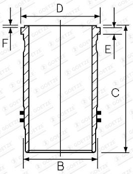 Cylinder Sleeve GOETZE ENGINE 15-450130-00