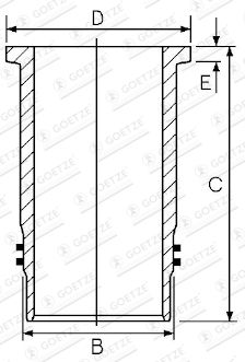 Cylinder Sleeve GOETZE ENGINE 15-451040-00