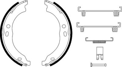 Brake Shoe Set, parking brake HELLA PAGID 8DA 355 050-751