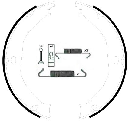 HELLA PAGID 8DA 355 050-891 Brake Shoe Set, parking brake