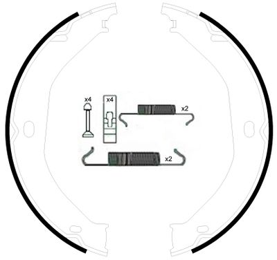 Brake Shoe Set, parking brake HELLA PAGID 8DA 355 050-891