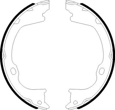 Brake Shoe Set, parking brake HELLA PAGID 8DA 355 051-101