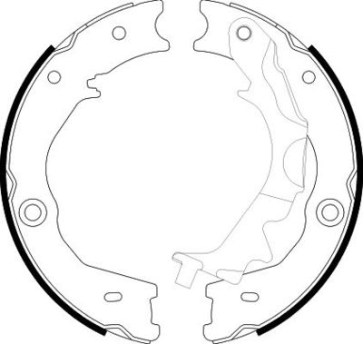 Brake Shoe Set, parking brake HELLA PAGID 8DA 355 051-121
