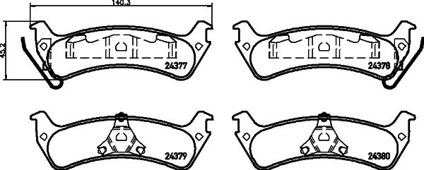HELLA PAGID 8DB 355 012-491 Brake Pad Set, disc brake