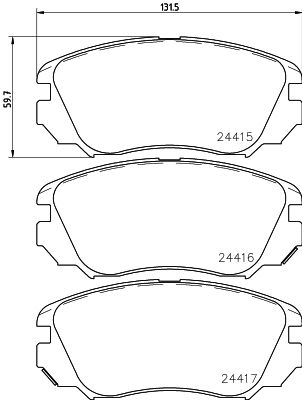 Brake Pad Set, disc brake HELLA PAGID 8DB 355 013-051