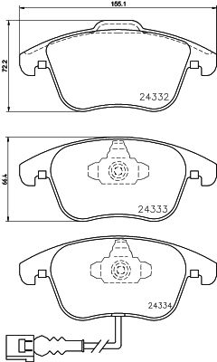 Brake Pad Set, disc brake HELLA PAGID 8DB 355 014-031