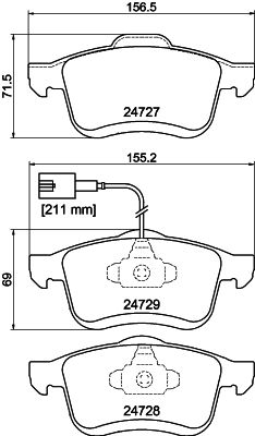 HELLA PAGID 8DB 355 014-241 Brake Pad Set, disc brake