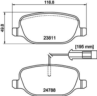 HELLA PAGID 8DB 355 015-571 Brake Pad Set, disc brake