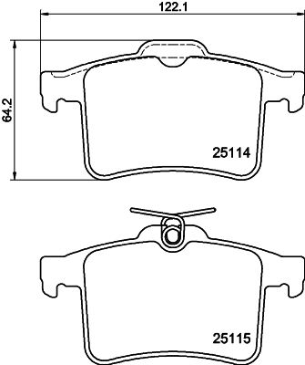 Brake Pad Set, disc brake HELLA PAGID 8DB 355 015-901