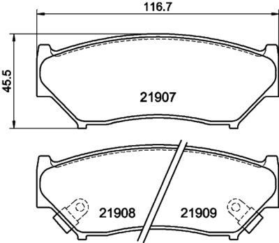 Brake Pad Set, disc brake HELLA PAGID 8DB 355 016-911