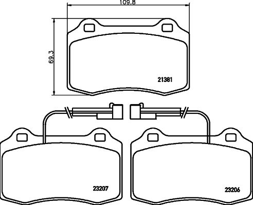 HELLA PAGID 8DB 355 018-421 Brake Pad Set, disc brake
