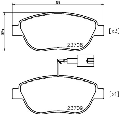 HELLA PAGID 8DB 355 018-831 Brake Pad Set, disc brake