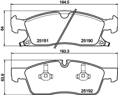 Brake Pad Set, disc brake HELLA PAGID 8DB 355 019-551