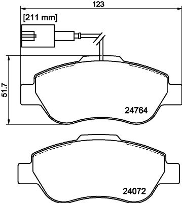 HELLA PAGID 8DB 355 019-921 Brake Pad Set, disc brake