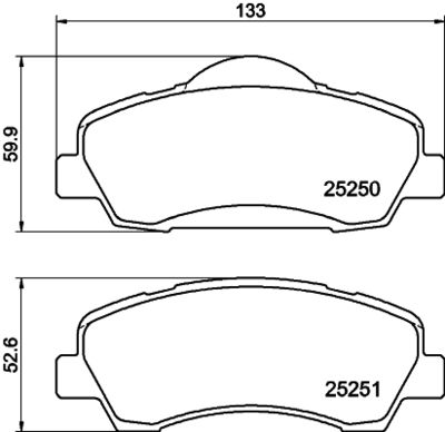 Brake Pad Set, disc brake HELLA PAGID 8DB 355 020-771