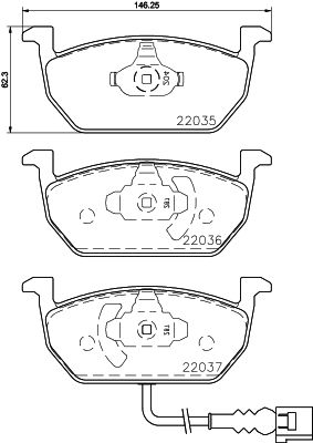 HELLA PAGID 8DB 355 021-951 Brake Pad Set, disc brake