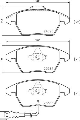 HELLA PAGID 8DB 355 023-161 Brake Pad Set, disc brake