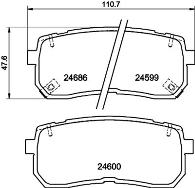 Brake Pad Set, disc brake HELLA PAGID 8DB 355 023-231