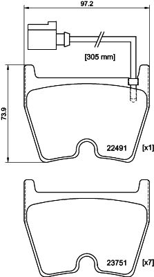 Brake Pad Set, disc brake HELLA PAGID 8DB 355 025-171