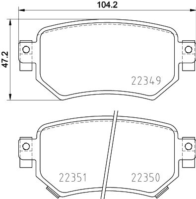 Brake Pad Set, disc brake HELLA PAGID 8DB 355 025-561
