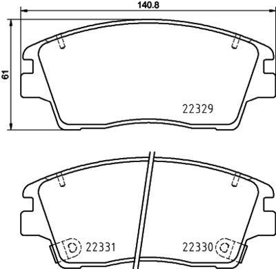 Brake Pad Set, disc brake HELLA PAGID 8DB 355 031-671