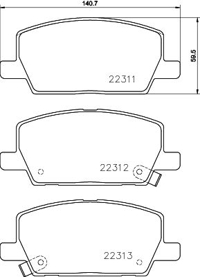 HELLA PAGID 8DB 355 040-001 Brake Pad Set, disc brake