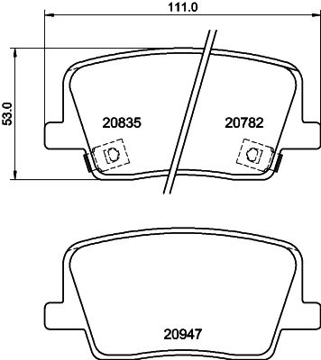 Brake Pad Set, disc brake HELLA PAGID 8DB 355 040-511