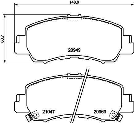 HELLA PAGID 8DB 355 040-521 Brake Pad Set, disc brake