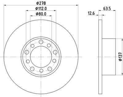 Brake Disc HELLA PAGID 8DD 355 100-071