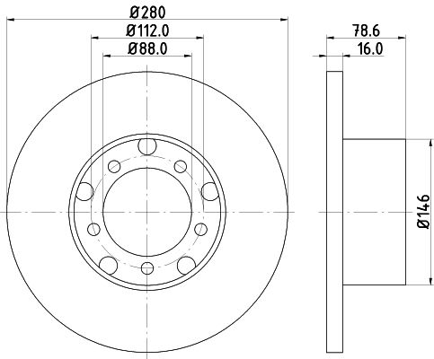 HELLA PAGID 8DD 355 100-201 Brake Disc