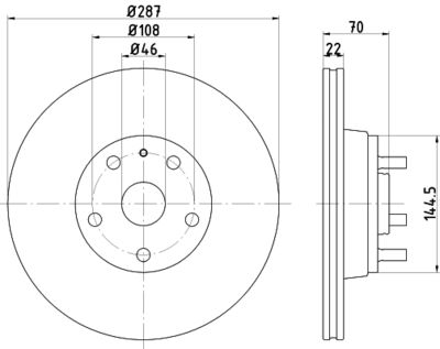 Brake Disc HELLA PAGID 8DD 355 100-871