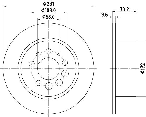 HELLA PAGID 8DD 355 100-891 Brake Disc