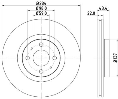 Brake Disc HELLA PAGID 8DD 355 102-391