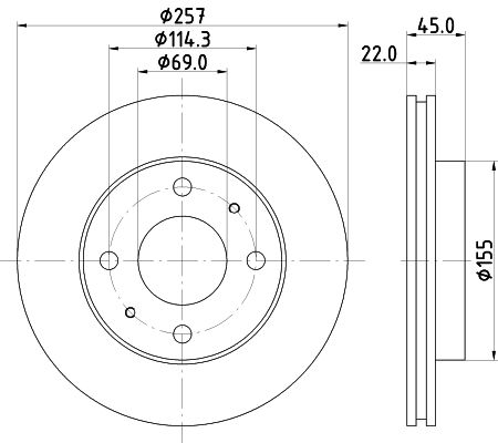 HELLA PAGID 8DD 355 103-291 Brake Disc