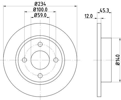 HELLA PAGID 8DD 355 103-341 Brake Disc